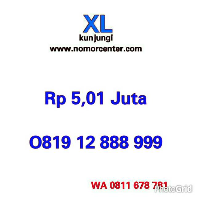 Nomor Cantik XL Seri Double AAA 888 999 _ 0819 12 888 999 Simple terbaik #L712 258