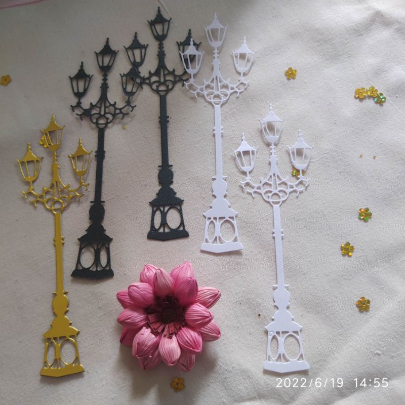 Die Cut Siluet Lampu Kota Bahan Mahar Scrapbook