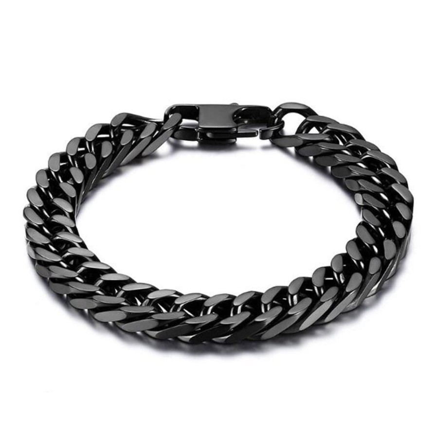 [Bayar di Tempat] GELANG PRIA TITANIUM BLACK HITAM SUPER KEREN