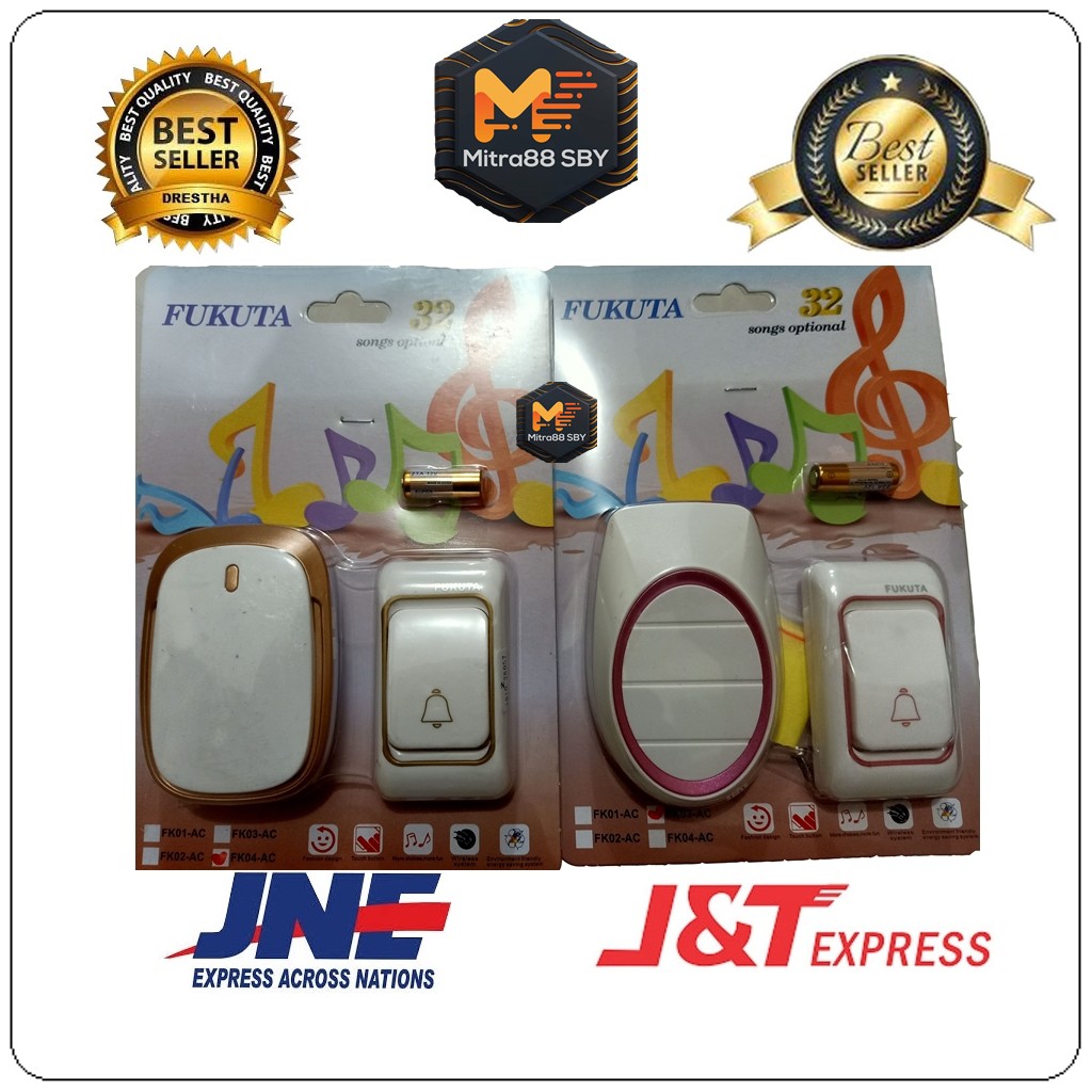 Mitra88sby Bel Pintu Bel Rumah  Door Bell Wireless FUKUTA