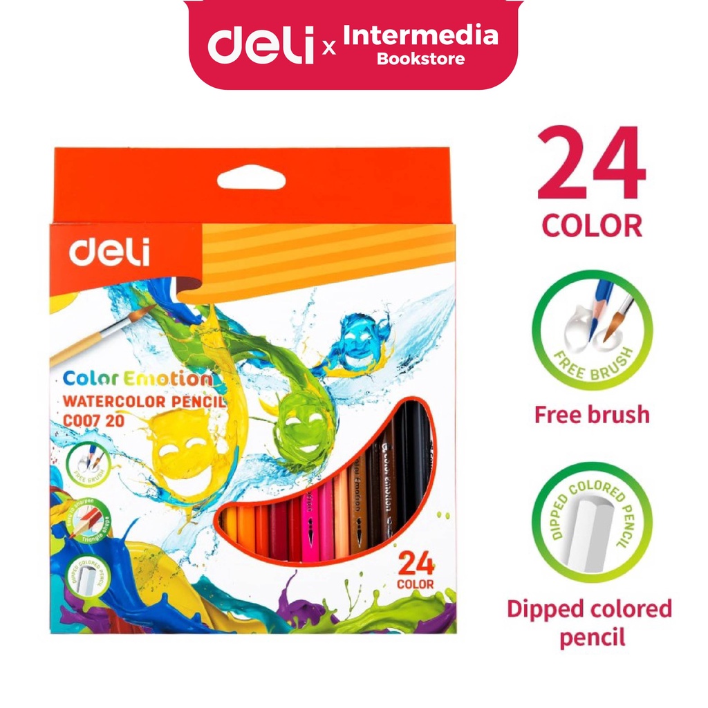 

Deli EC00720 Pensil Warna Air / Watercolor 24 Warna