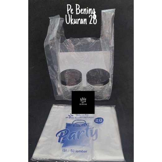Kantong kresek Plastik PE bening ukuran 28 isi 50 Lembar