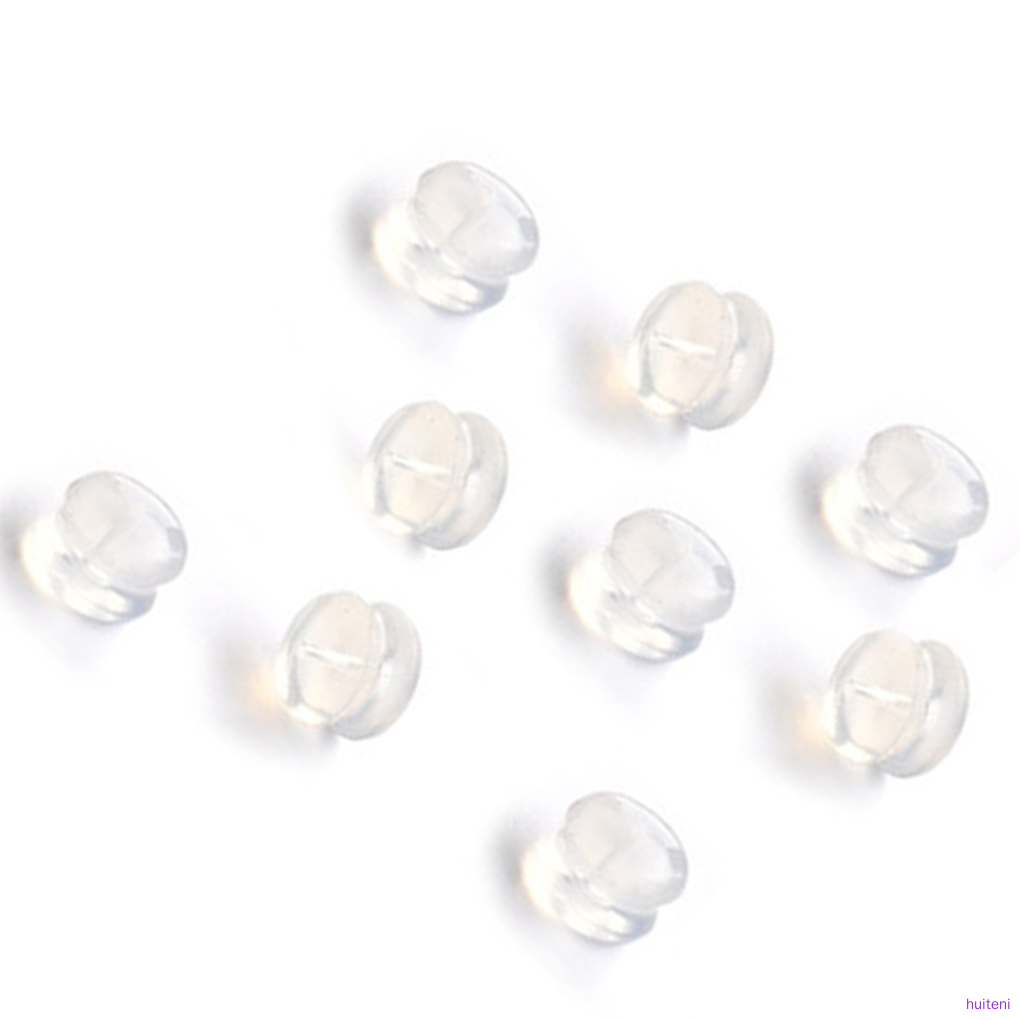 10pcs Stopper Belakang Anting Tusuk Bahan Karet Silikon Lembut Anti Alergi
