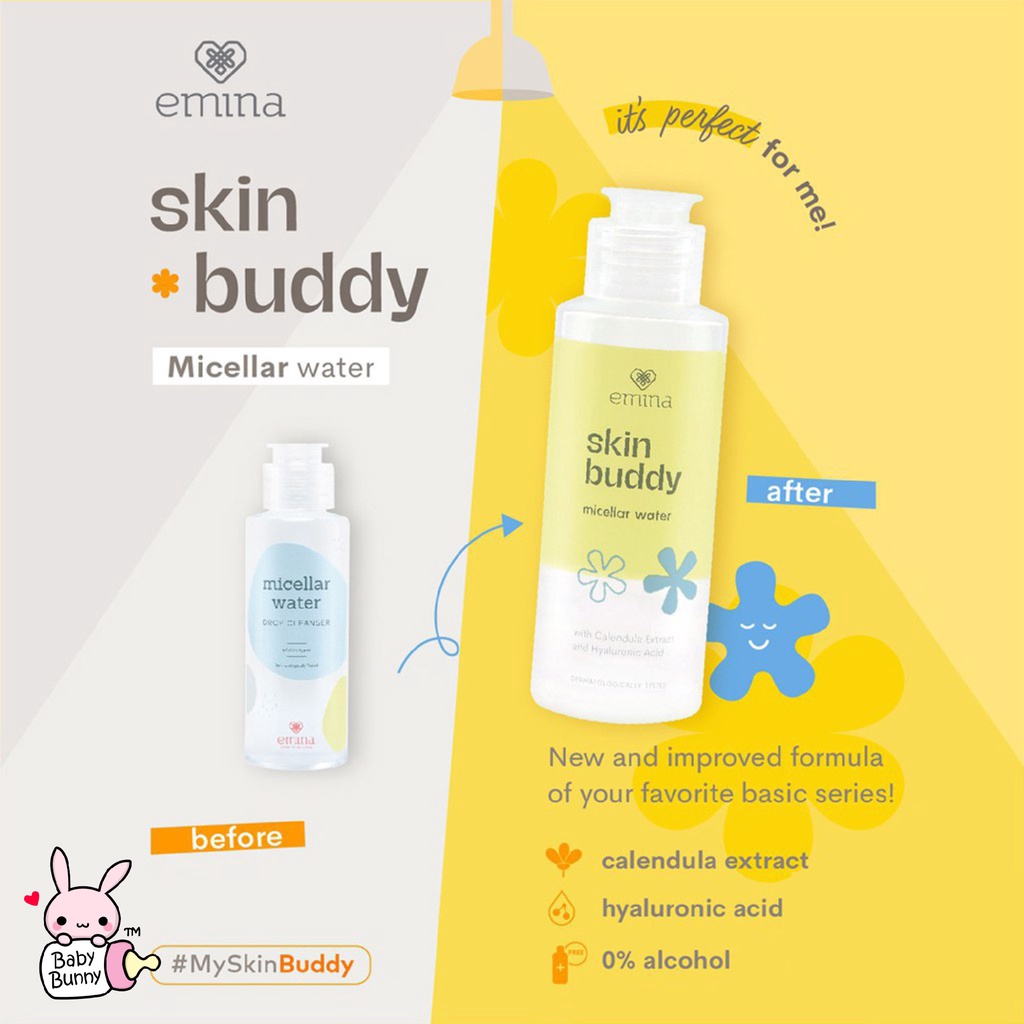 ❤ BELIA ❤ EMINA Skin Buddy Micellar Water 50mL | 100mL BPOM pembersih wajah micelar skincare