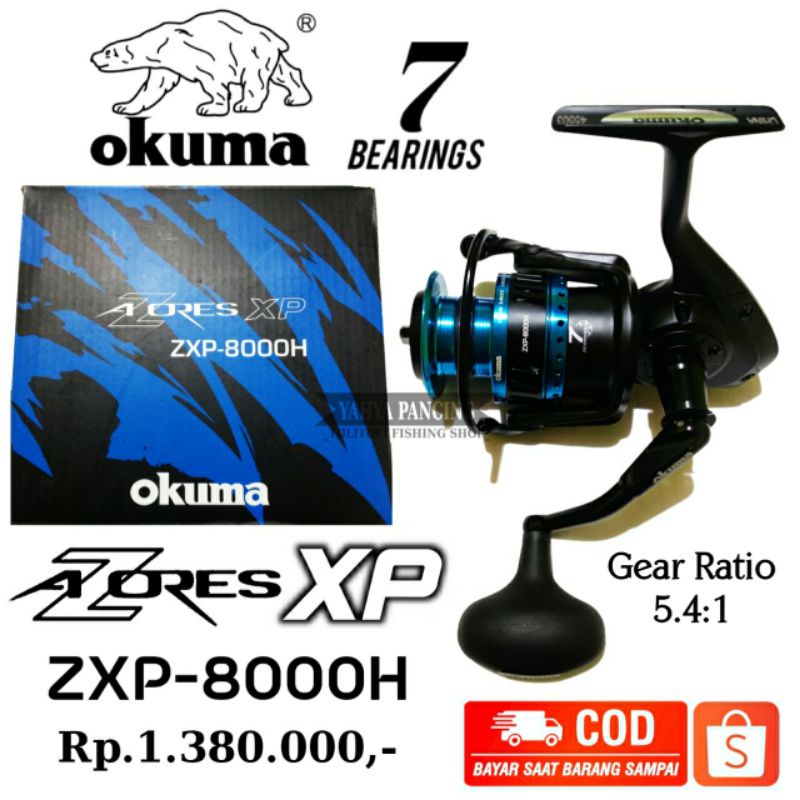 ( COD ) Reel Spinning OKUMA AZORES XP ZXP-8000H 7BB Power Handle