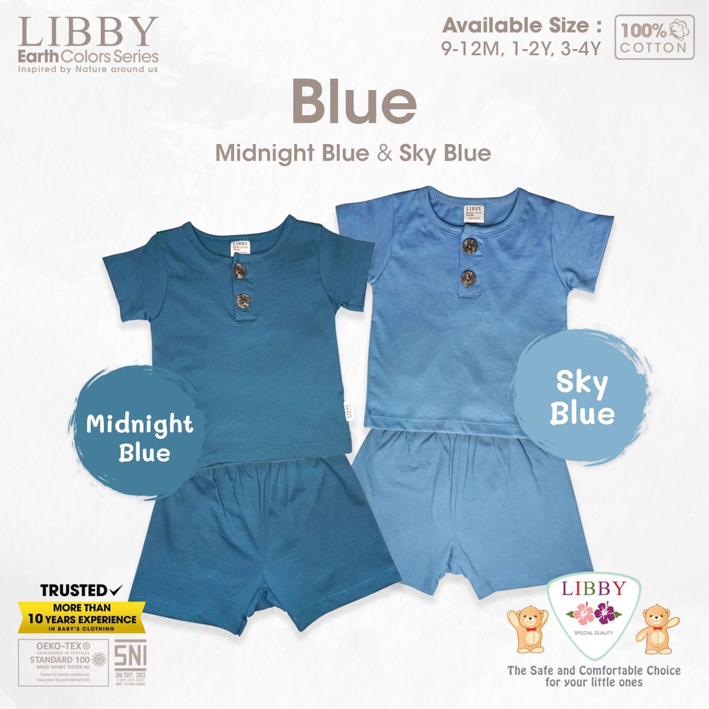 LIBBY BABY EARTH COLORS SERIES Setelan Oblong Pendek + Celana Pendek