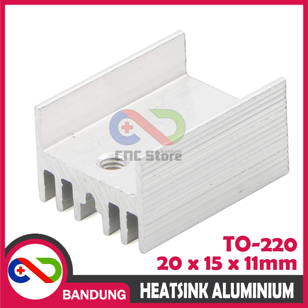 HEATSINK PENDINGIN TO-220 TRANSISTOR MOSFET IC REGULATOR 15x11x20MM ALUMUNIUM