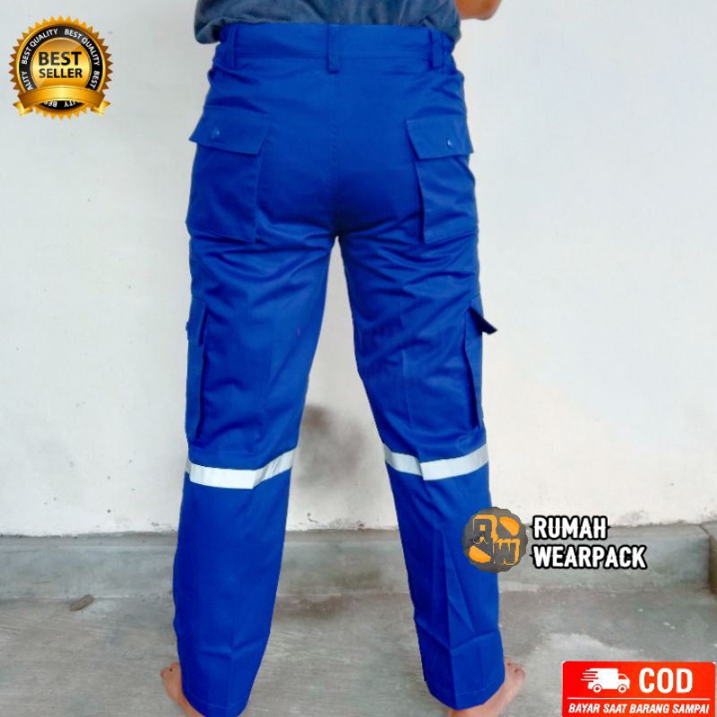 Celana Safety Panjang Celana Kerja Setelan Safety Biru Benhur