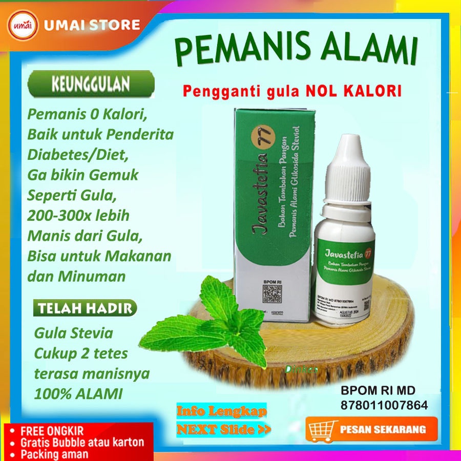 

Stevia 77 Pengganti Gula Nol Kalori Pemanis Cair Alami Gula Diabetes Diet Keto Debm stefia Manis