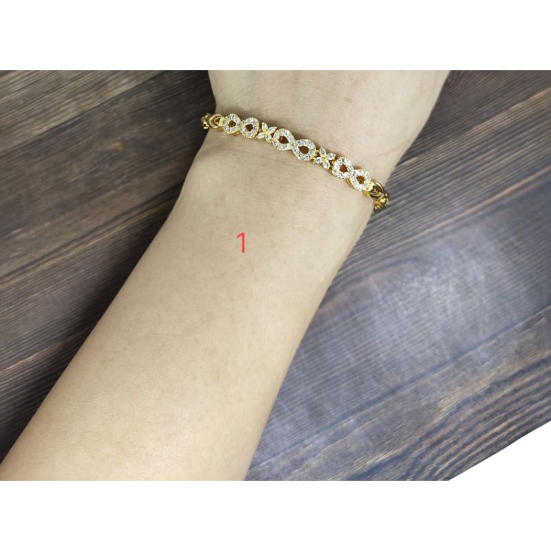 Fifi Fashion Gelang Model Berlian Bling Bling Model Perhiasan Lapis emas 28#