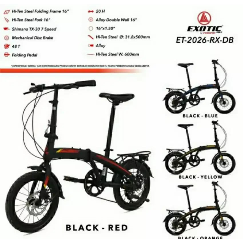 Sepeda Lipat Exotic ET2026 RX DB 16inch