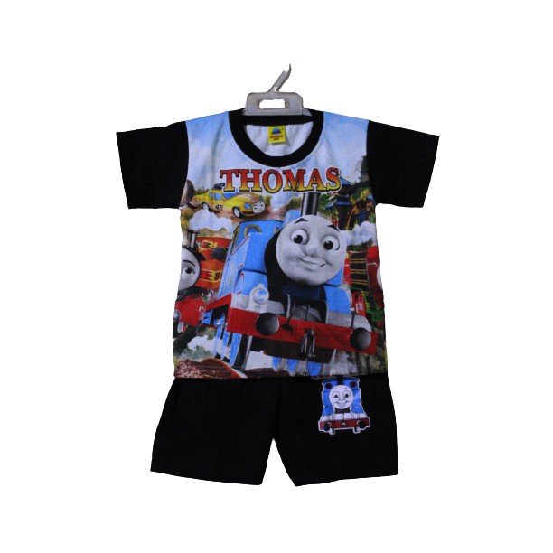 Setelan baju celana harian anak laki laki/setelan Thomas full print