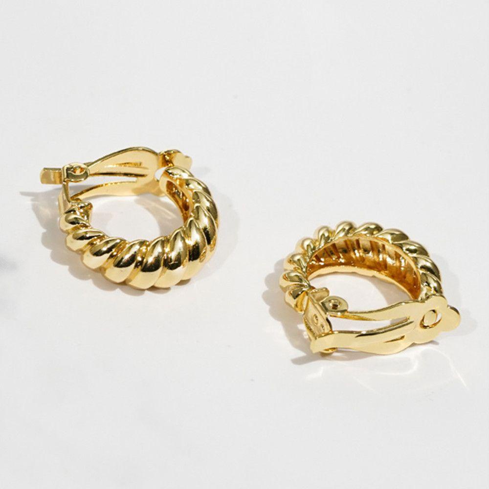 Preva hoop Earrings Wanita Fashion Spiral Setengah hoop Perhiasan Geometris twist Ear clip