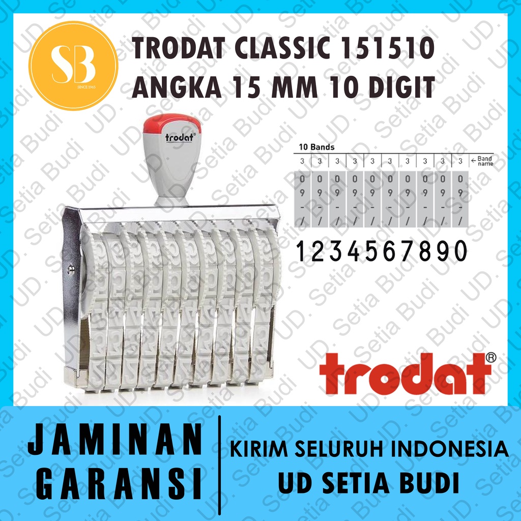 Stempel Trodat Classic 151510 Angka / Numbers 15 mm 10 digit