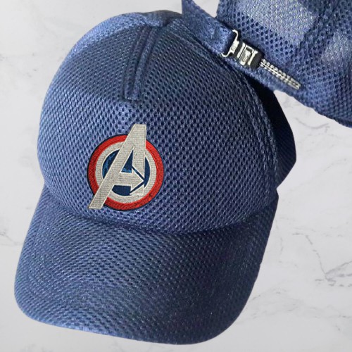 BORDIR NAMA  / LOGO / GAMBAR di Topi Jaring Duble Mess Murah Desain Sendiri Bisa Satuan