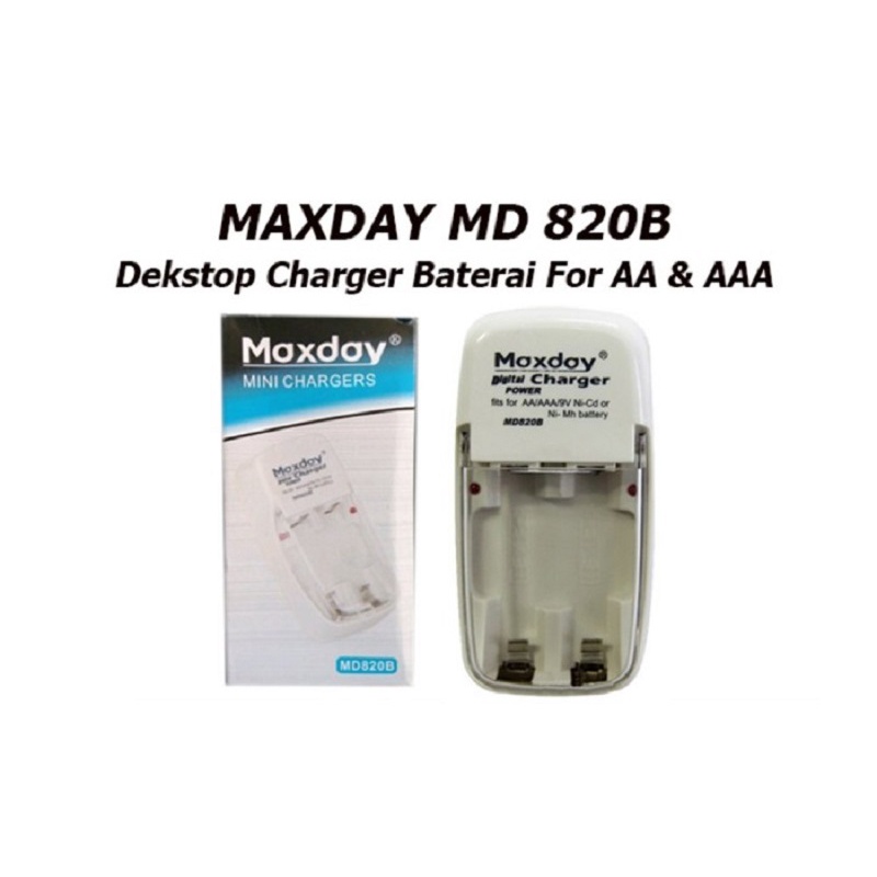 Charger Baterai AAA - AA Maxday MD820B / Alat Cas Baterai A2 - A3 | cunvalla