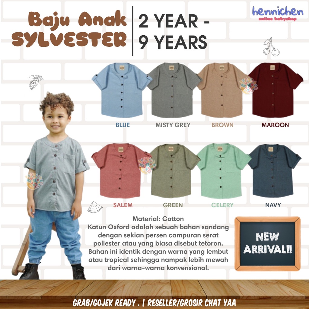 LIFE'S TO SHIRT-SYLVESTER | Baju Kemeja Anak Laki-Laki Pria (1-8/9 Tahun) Baju Atasan Kemeja Anak OVIKIDS