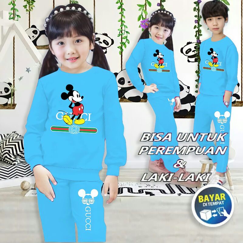 stelan anak-anak ,GUCCI MICKY , stelan olahraga anak , treining olahraga anak , bahan babyterry buat