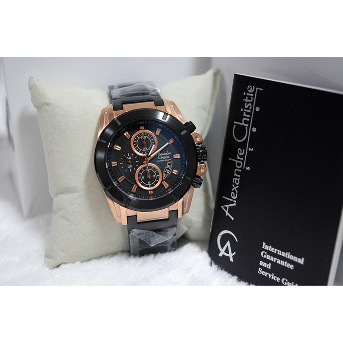 ALEXANDRE CHRISTIE WATCH AC 6226 PRIA ORIGINAL ROSEGOLD BLACK