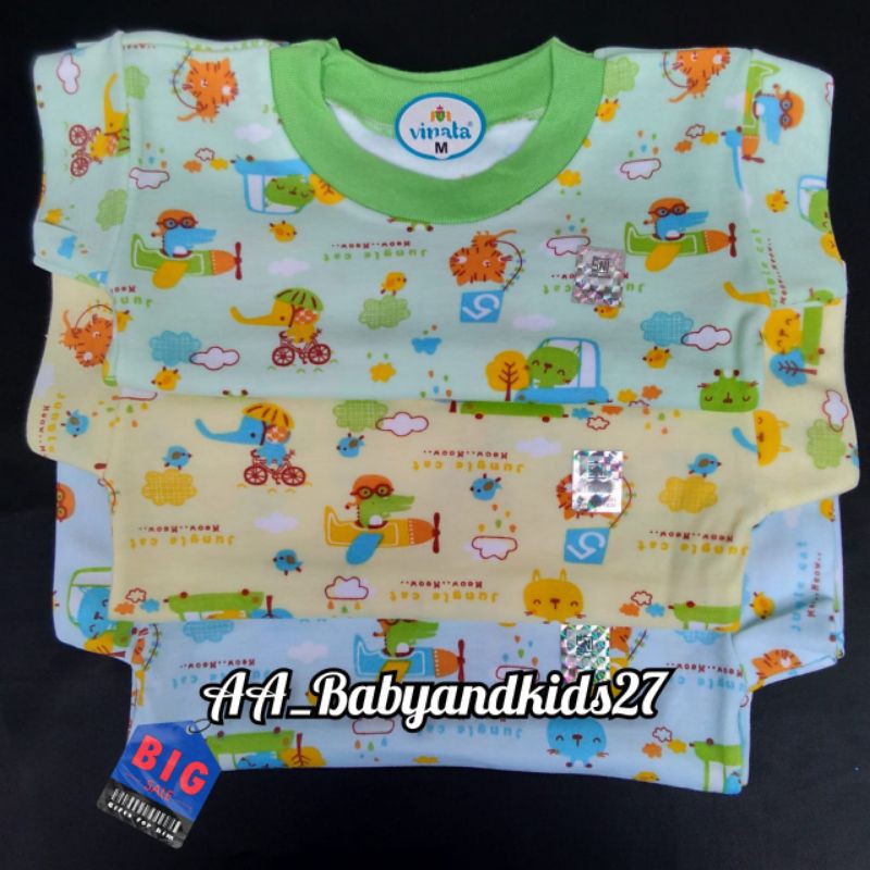 3PC Kaos Oblong Bayi Vinata Full Print Ukuran SBM L XL-Kaos Bayi Vinata Full Print Warna SNI MURAH NYAMAN BERKUALITAS