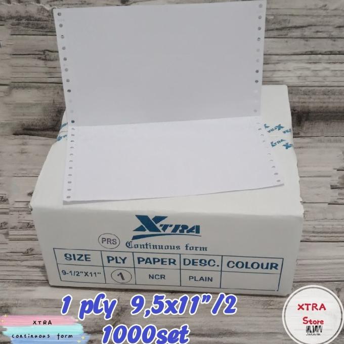 

kertas 1ply continuous form 9.5x11"/2 1000set