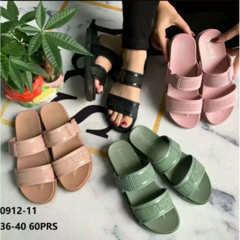 BALANCE size 36-40 SANDAL SELOP KARET  WANITA JELLY IMPORT TERMURAH / SENDAL SELOP KARET WANITA BALA
