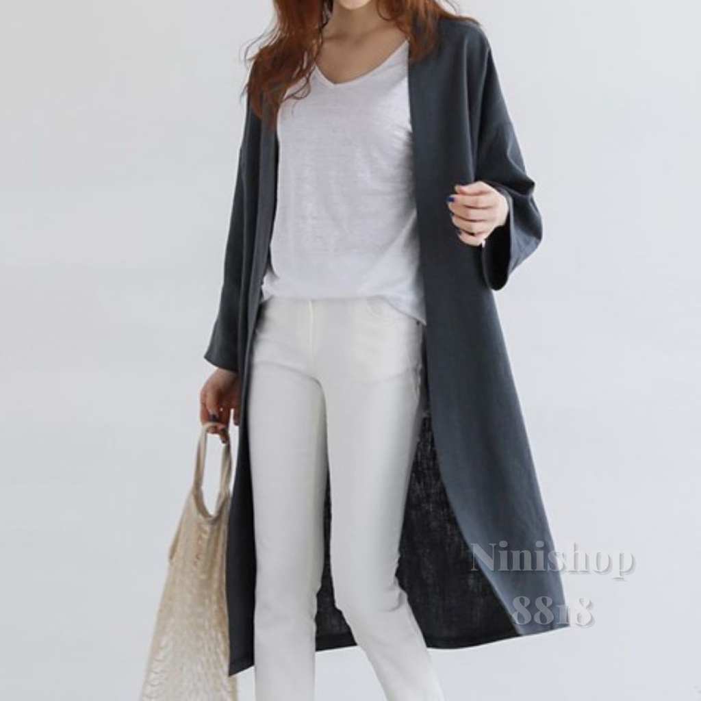 Long Outer Cotton Wanita Korean Style/ Cardigan Panjang Warna Wanita