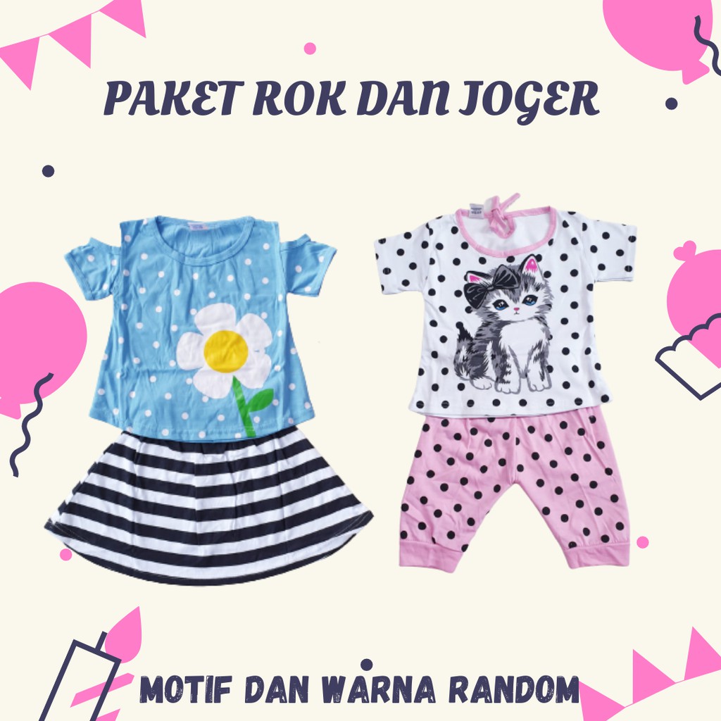 PAKET hemat rok dan joger baju baby pakaian bayi atasan dan bawahan harian