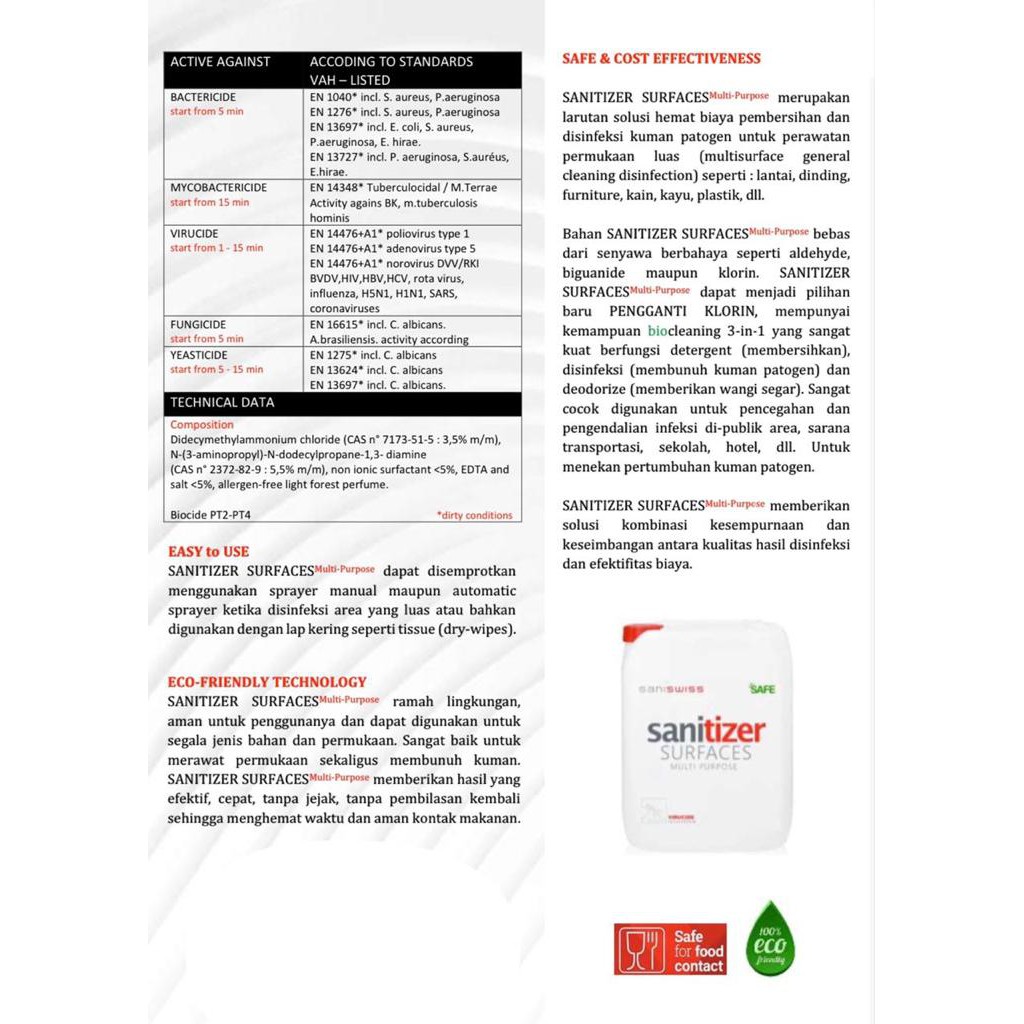 SANI SURFACE DISINFECTANT 1LITER / DISINFECTANT