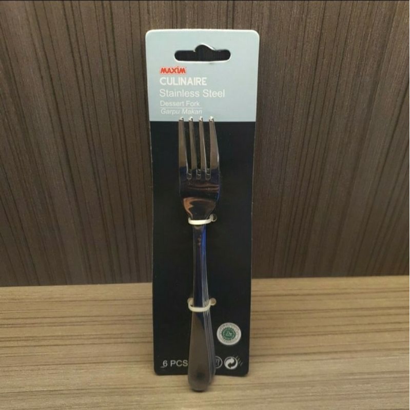 MAXIM CULINAIRE STAINLESS STEEL CAKE FORK GARPU KUE 6 PCS