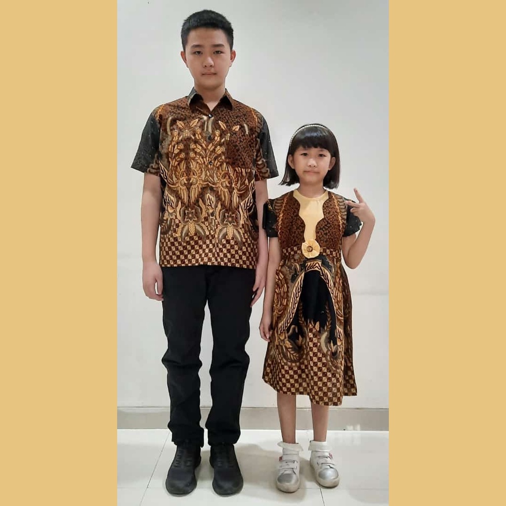 BATIK COUPLE KELUARGA SARIMBIT PASANGAN MUDA AYAH IBU ANAK  PREMIUM FAMILY JUMBO MODERN MURAH KEKINIAN TERBARU TUNIK DRESS RIHANNA COKLAT CAMISOLA CLOTHING