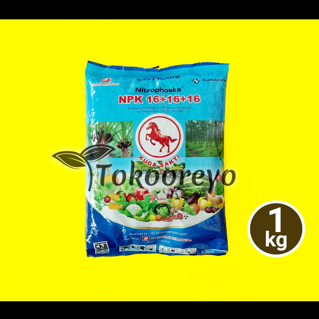 PUPUK SANTAGROW NITROPHOSKA NPK 16 16 16 BERAT 1 KG KEMASAN PABRIK