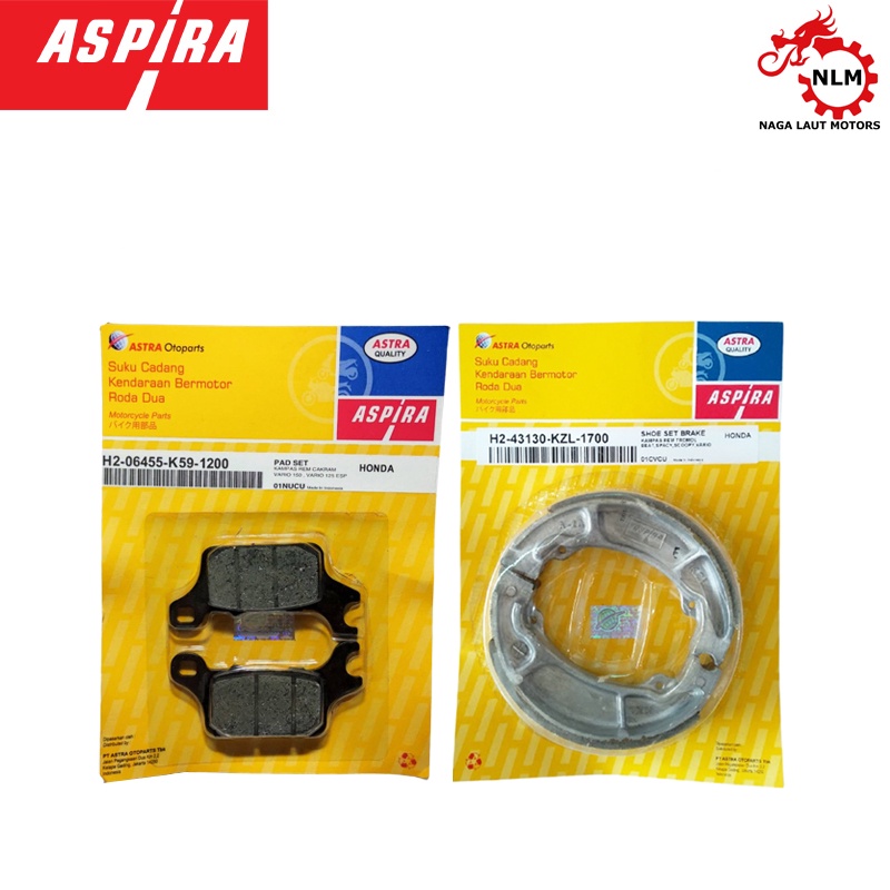 Aspira Paket Kampas Rem Depan Belakang Genio / Vario 150 / Vario 125 LED