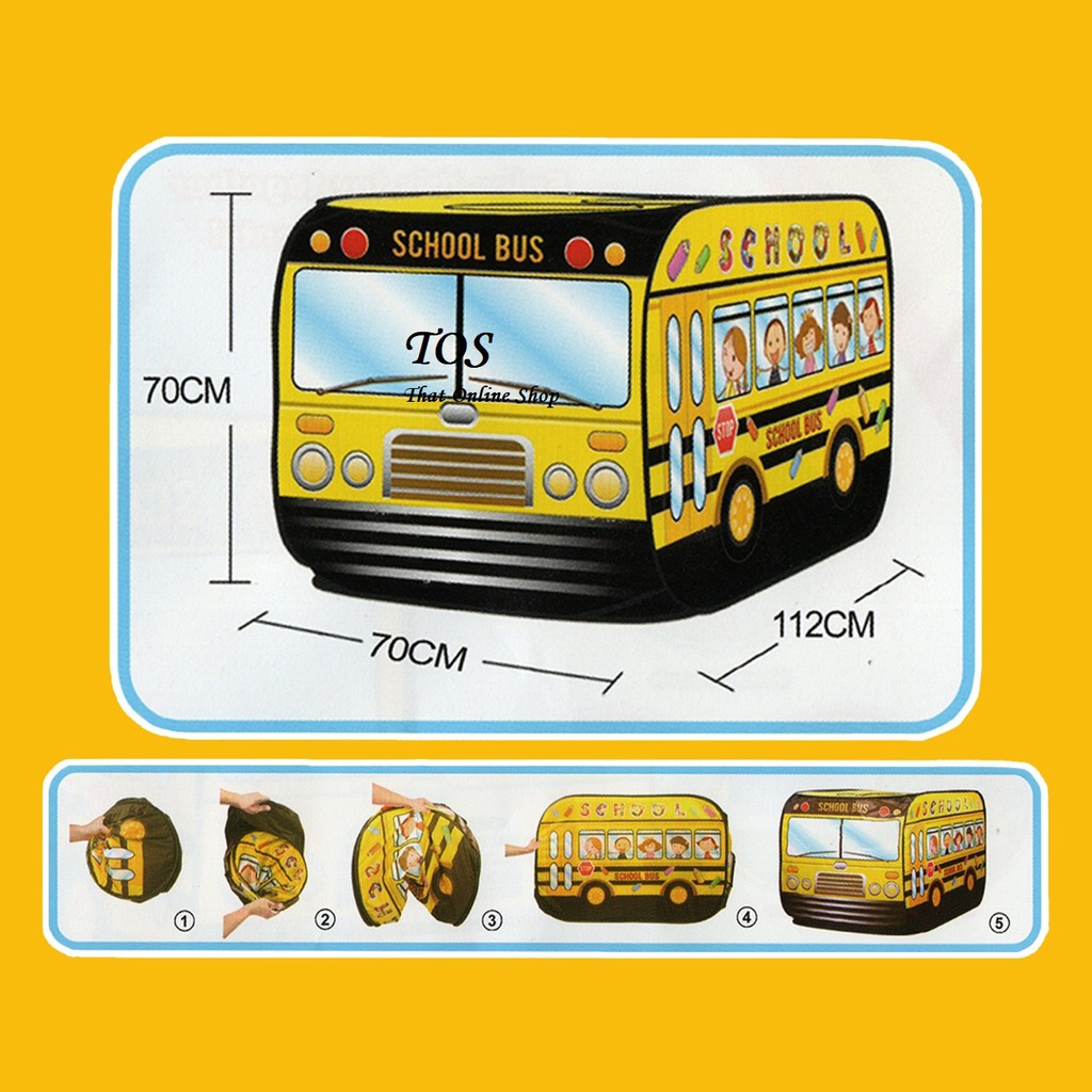 tenda school bus / bus sekolah / mainan tenda / mainan rumah kemah bus / tenda outdoor / tenda murah