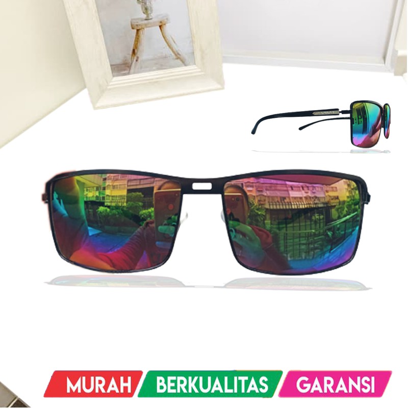 Kacamata Hitam Pria Wanita Fashion Retro Colorful Sunglasses Unisex Kaca Mata Gaya Hitam Anti UV