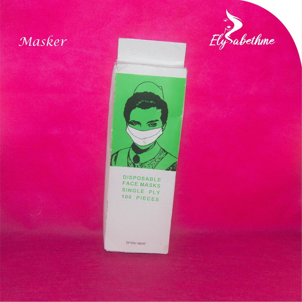 ✿ELYSABETHME✿ Disposable mask isi 100 masker medis anti virus kuman bakteri