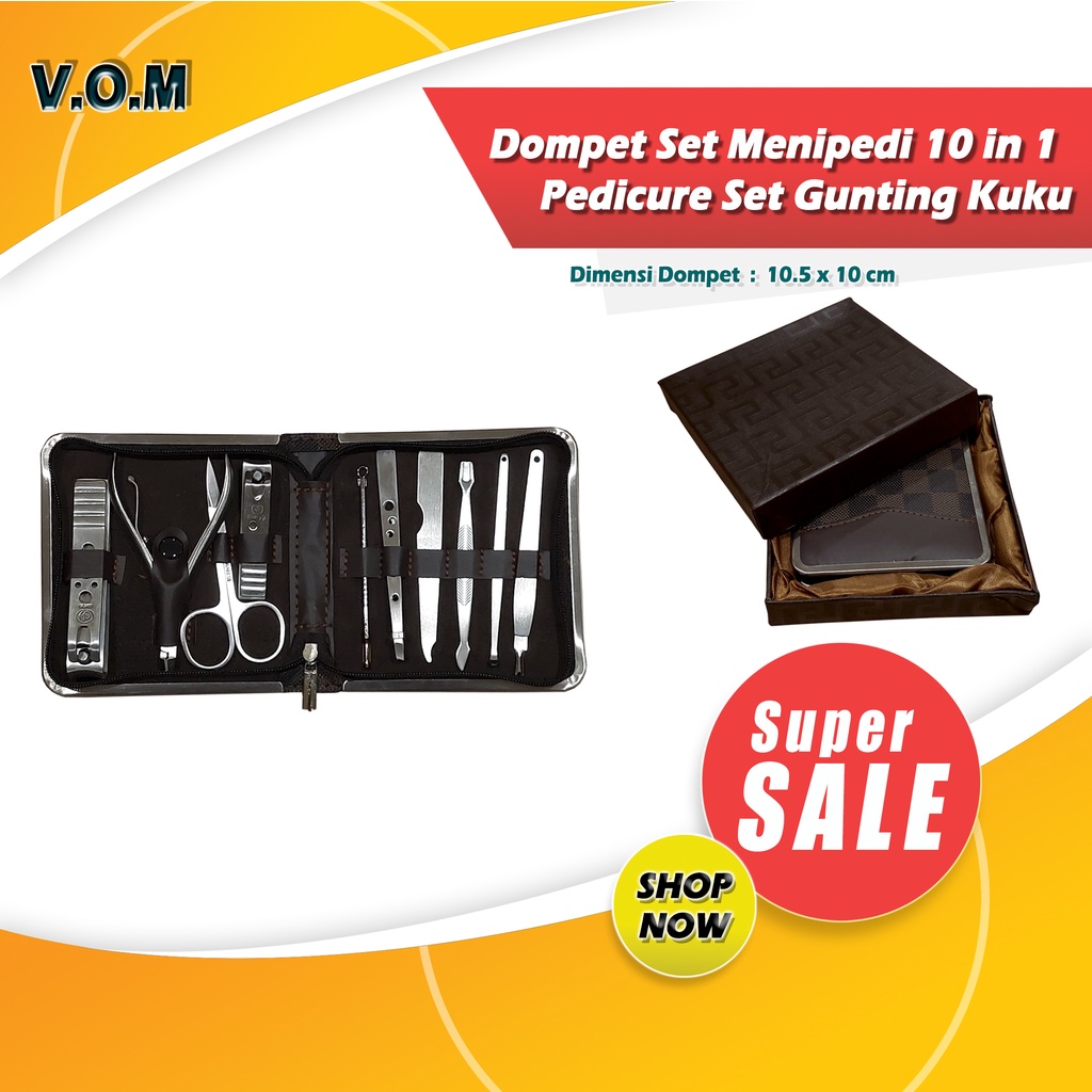 Dompet Set Menipedi 10 in 1 Pedicure Set Gunting Kuku 0765