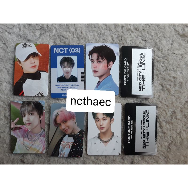 jeno baseball id card / jeno selca id card universe set taeil yangyang + haechan hello + mark fortun