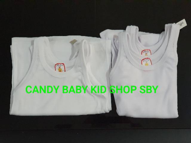 Singlet Anak Bayi Hao Hen Kaos Dalam Murah Halus Putih Warna 34 36