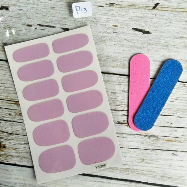 Nail sticker/stiker kuku Polos (P13) Soft Purple