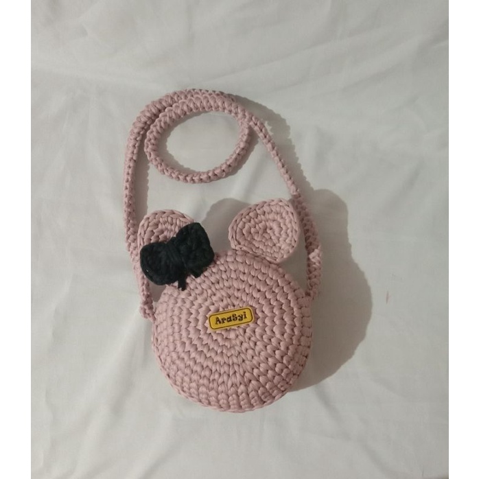Ready stok  Tas Rajutan Macaron Mini mouse
