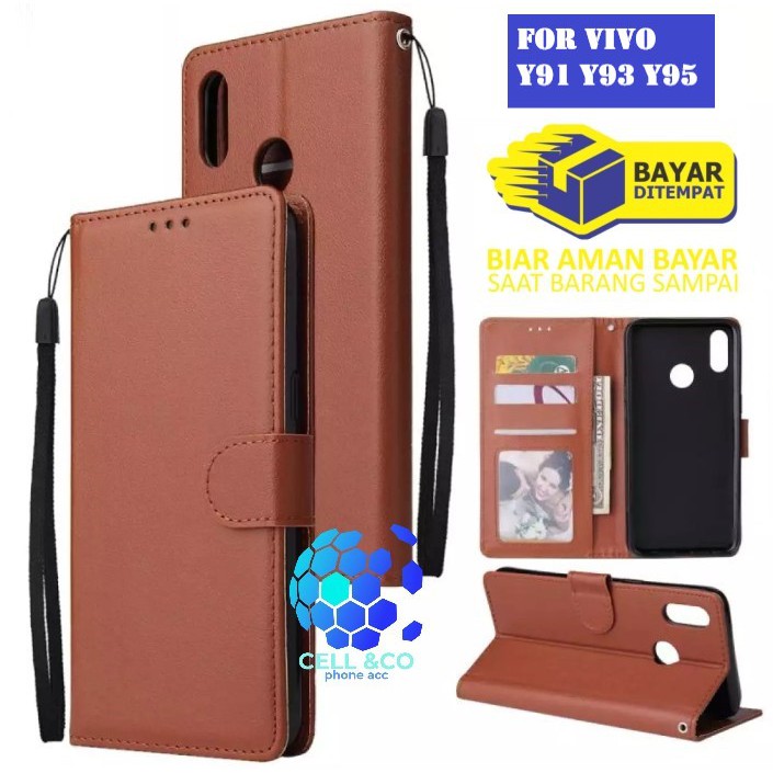 Flip cover VIVO Y91 Y93 Y95 Flip case buka tutup kesing hp casing flip case leather wallet