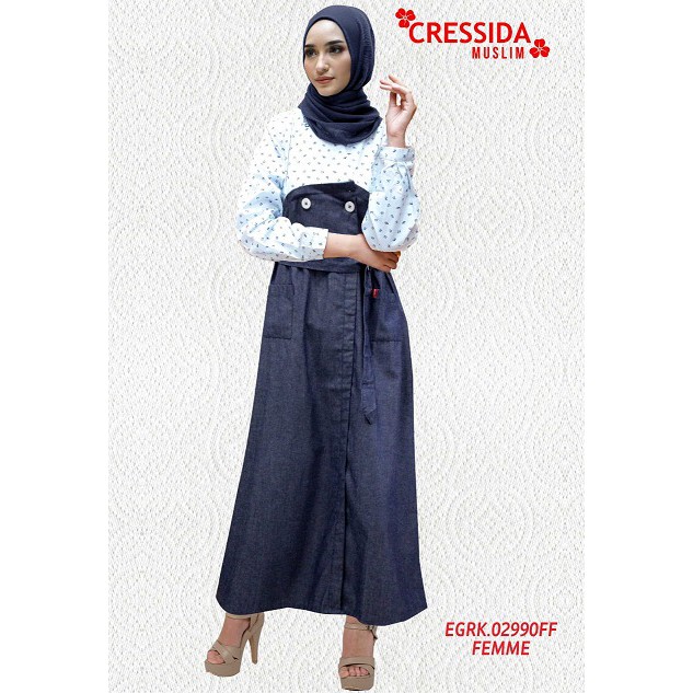 gof CRESSIDA GAMIS Fashion Muslim Dress Muslimah Gamis Wanita Polos Motif Bagus Original Kekinian