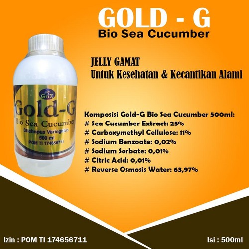 Jelly Gamat Gold G 500ml Original - Gamat Gold G 500ml Teripang Emas Asli