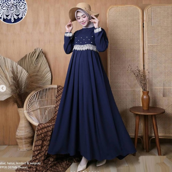 TERBARU      Baju Gamis Wanita AUDY DRESS Baju Muslim Ori Model Renda 4 Warna