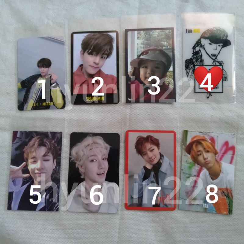 photocard seungmin changbin bangchan I.N han