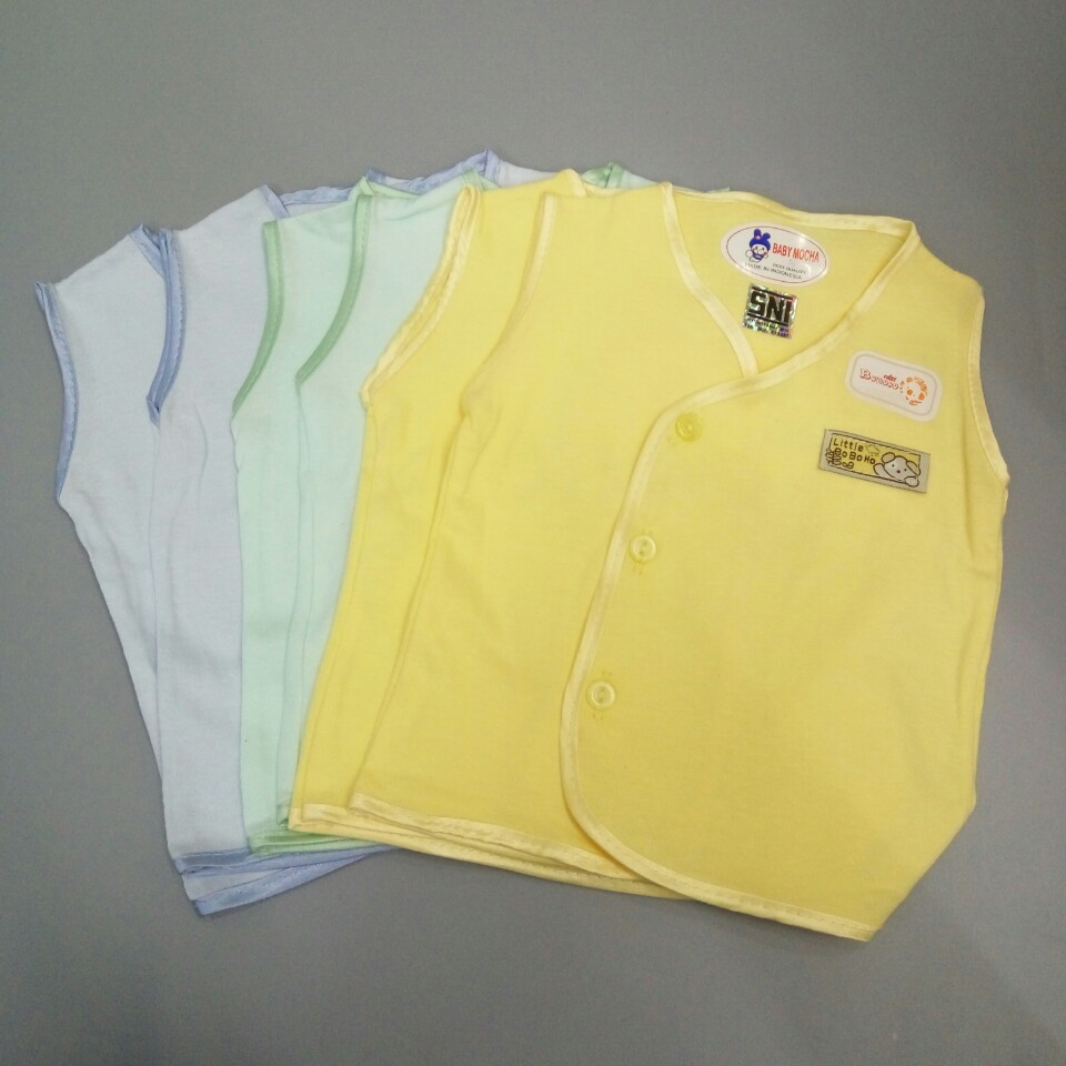 Baby mocha baju buntung baby warna isi 3pc usia New born 0-3&amp;3-6bulan