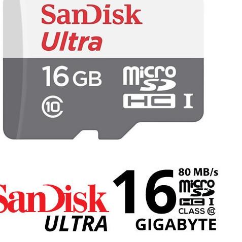 ♙ SanDisk Wholesale MicroSDHC Card Ultra 80MBps - 16GB - Retail Package - 2 Pcs ☟