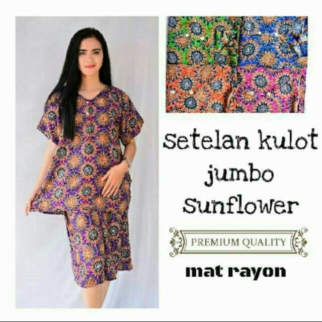 Setelan kulot jumbo sunflower grosir baju murah tidur Setelan kulot jumbo sunflower grosir baju murah tidur