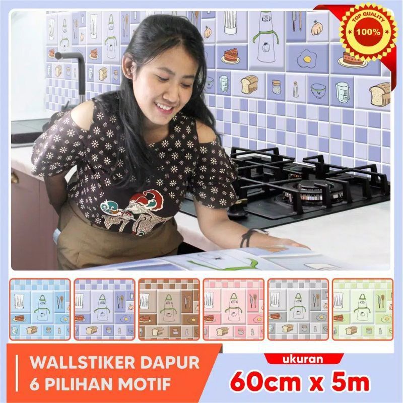 Wallpaper ubin dapur anti panas dan minyak pekanbaru